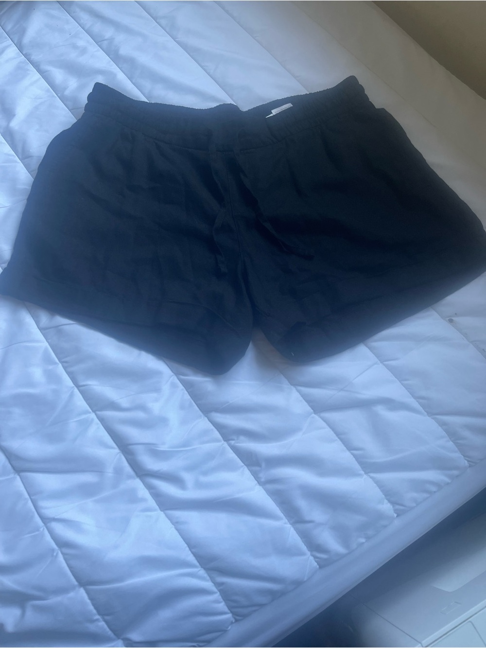 Woman’s linen Black Casual Drawstring Shorts